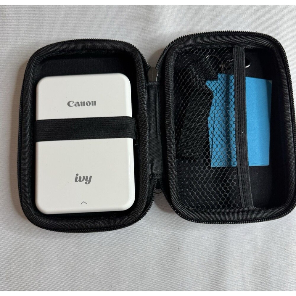 Canon IVY Mini Photo Printer White ZINK Wireless Bluetooth Hard Case